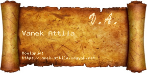 Vanek Attila névjegykártya